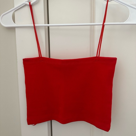 Zara Red Ribbed Top - Picture 3 of 4